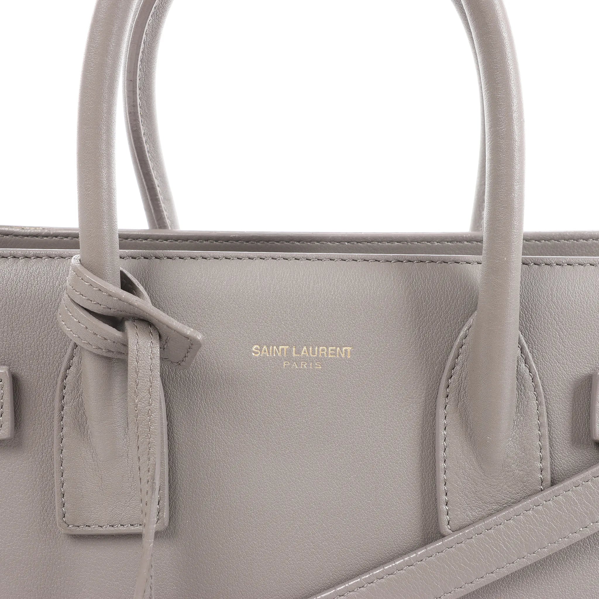 Saint Laurent Paris Sac de Jour Baby Leather 2Way Handbag in Gray 398710