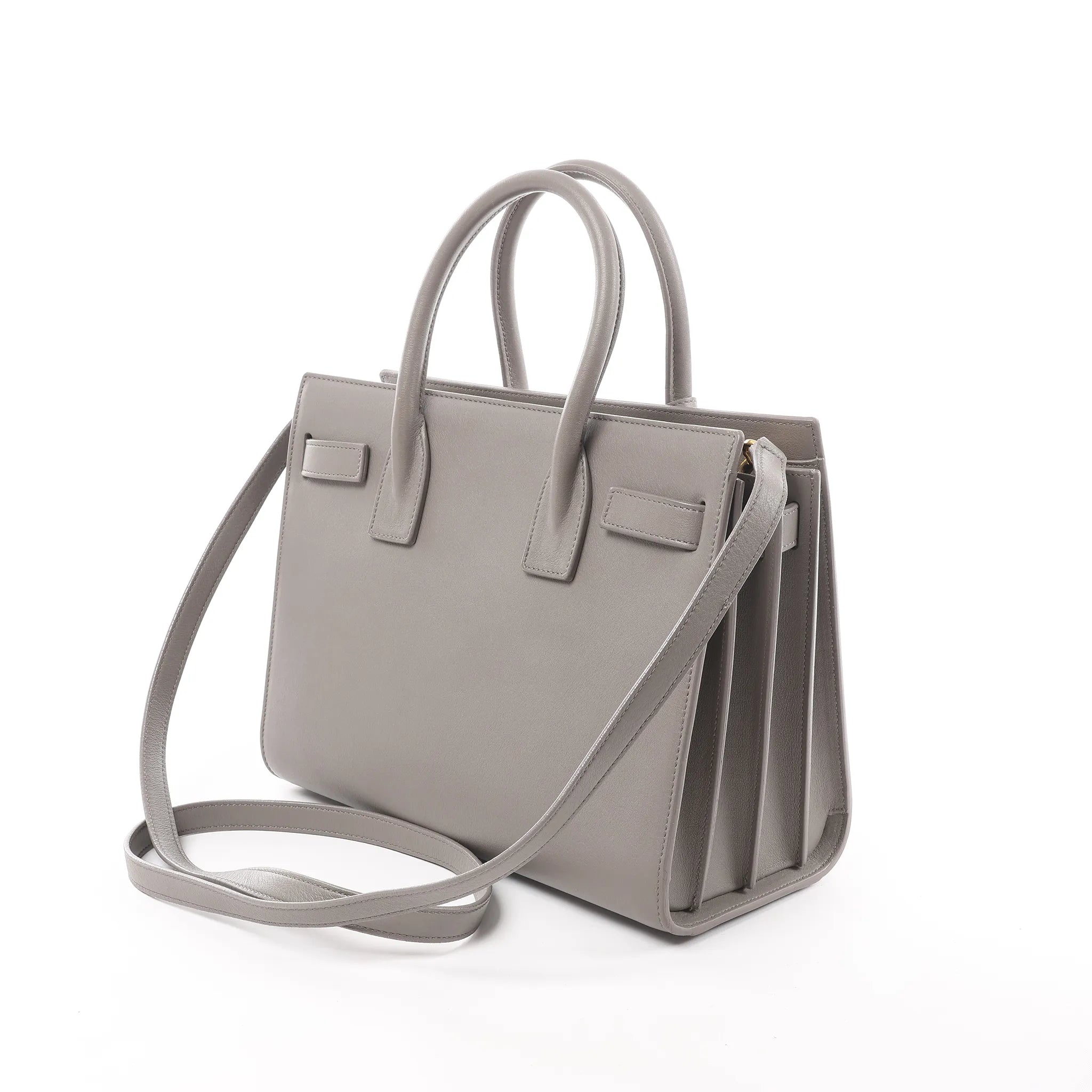 Saint Laurent Paris Sac de Jour Baby Leather 2Way Handbag in Gray 398710