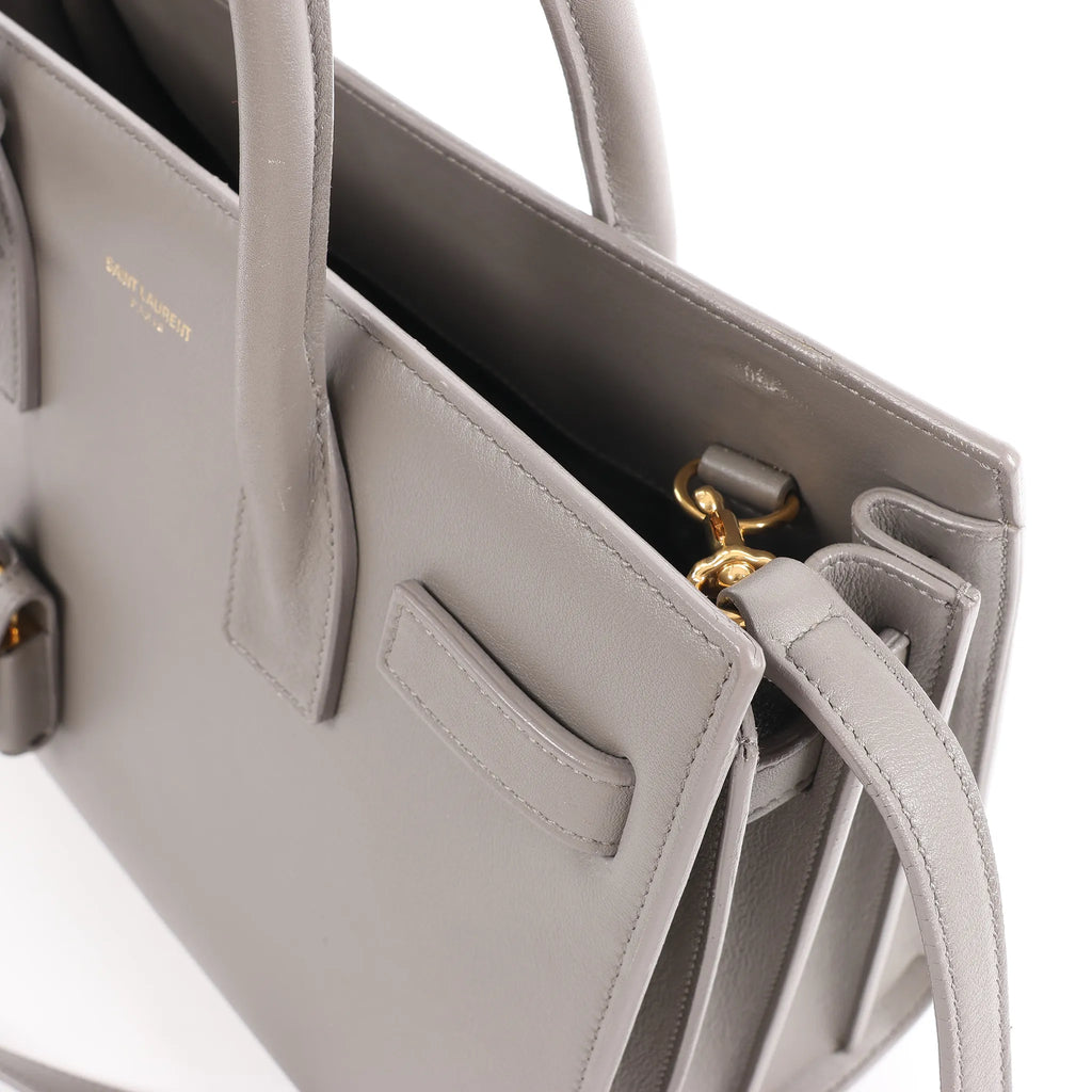 Saint Laurent Paris Sac de Jour Baby Leather 2Way Handbag in Gray 398710