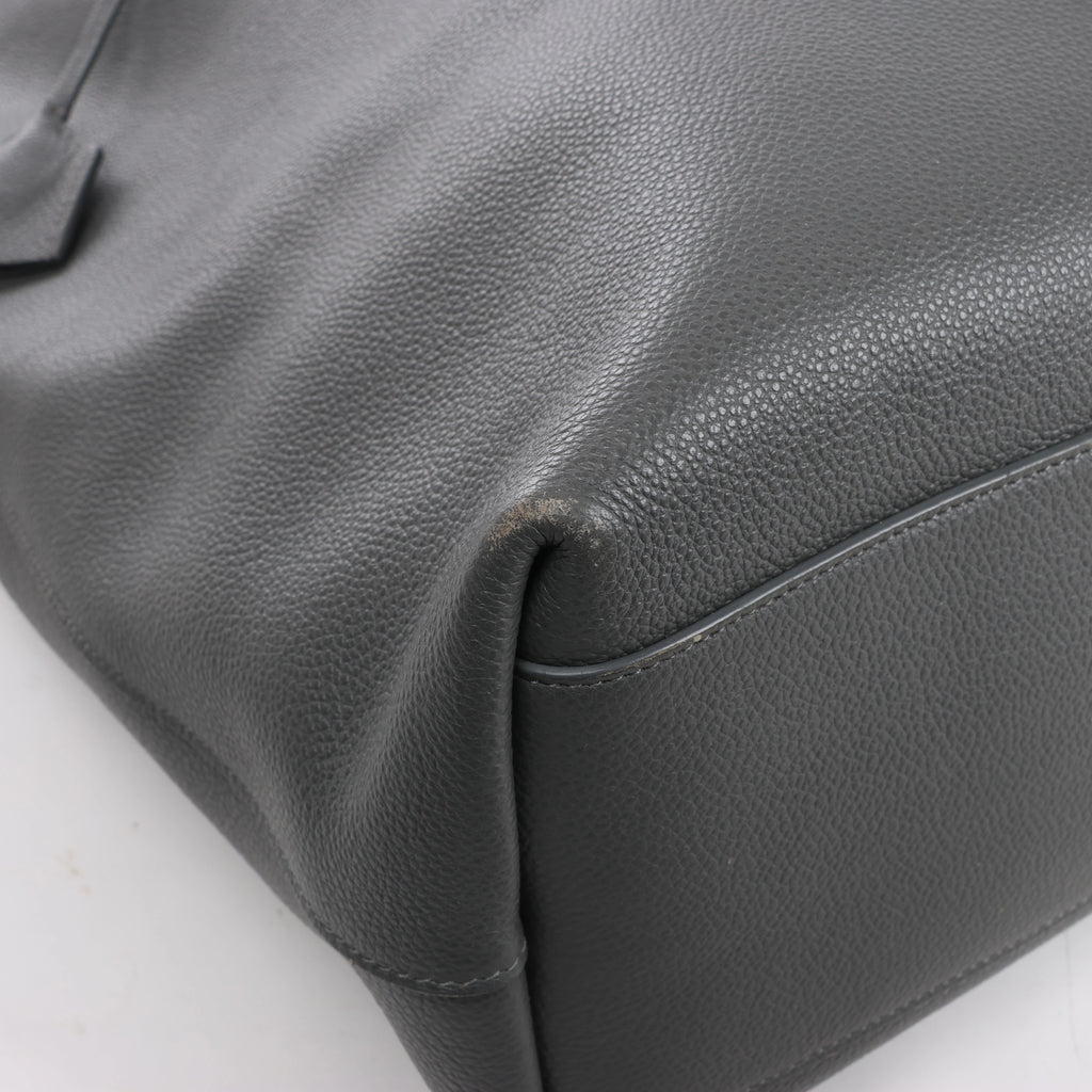 Saint Laurent Paris Bold Leather Tote Shoulder Bag in Gray 676657