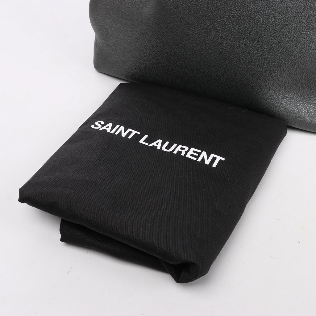 Saint Laurent Paris Bold Leather Tote Shoulder Bag in Gray 676657