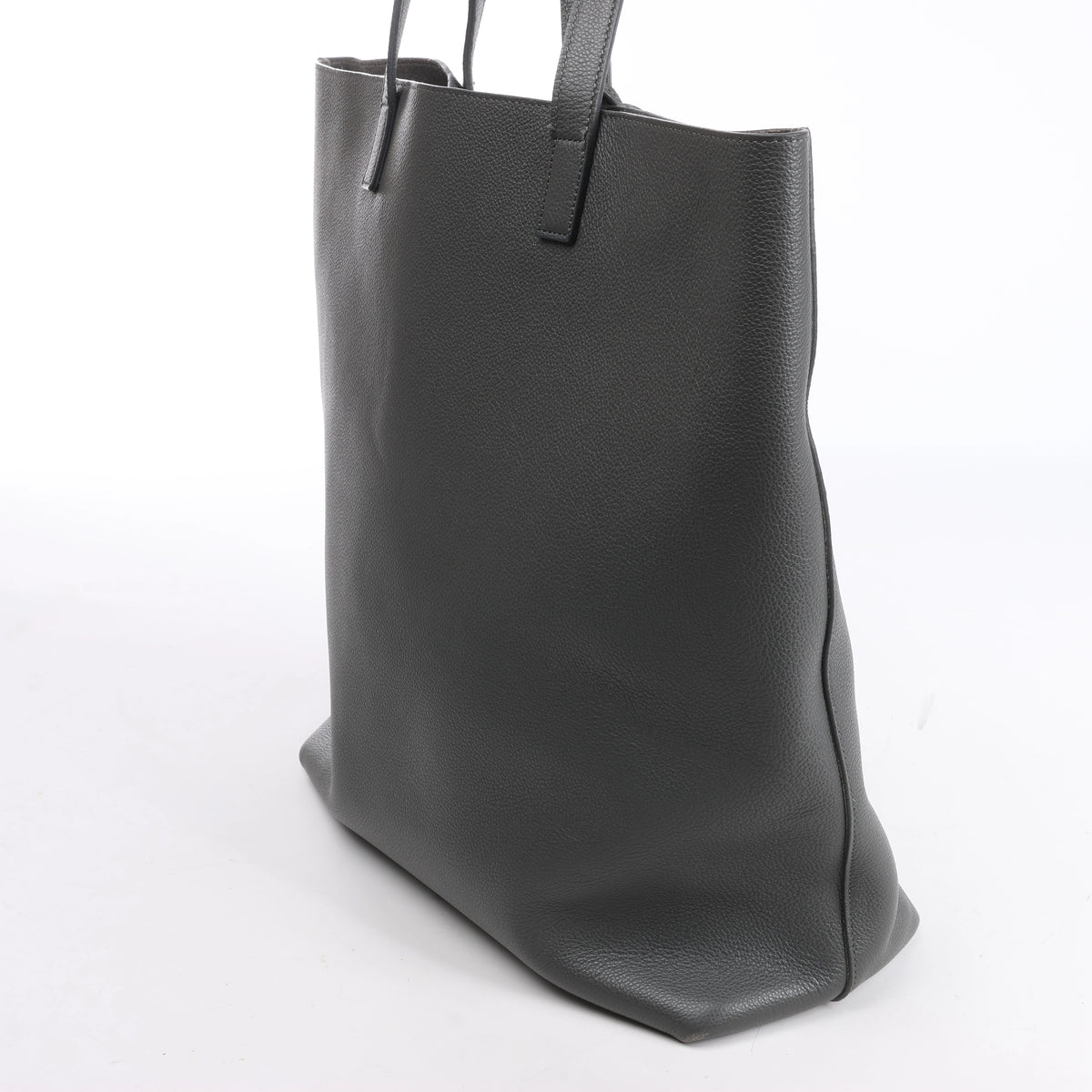 Saint Laurent Paris Bold Leather Tote Shoulder Bag in Gray 676657