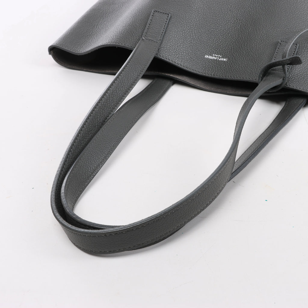 Saint Laurent Paris Bold Leather Tote Shoulder Bag in Gray 676657
