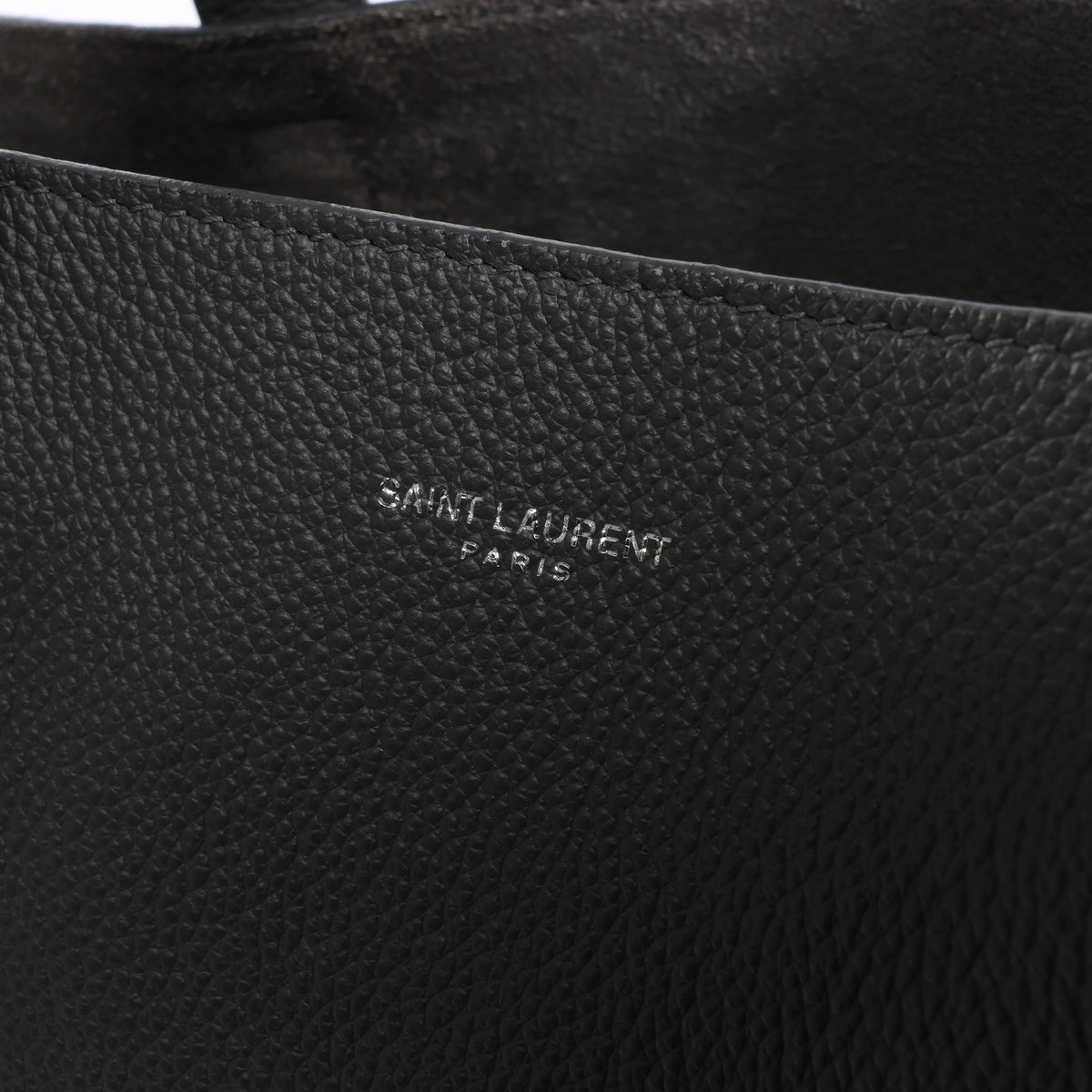 Saint Laurent Paris Bold Leather Tote Shoulder Bag in Gray 676657