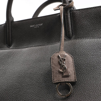 Saint Laurent Cabas Rive Gauche Leather x Suede 2Way Handbag in Dark Gray 436620