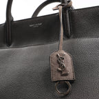Saint Laurent Cabas Rive Gauche Leather x Suede 2Way Handbag in Dark Gray 436620