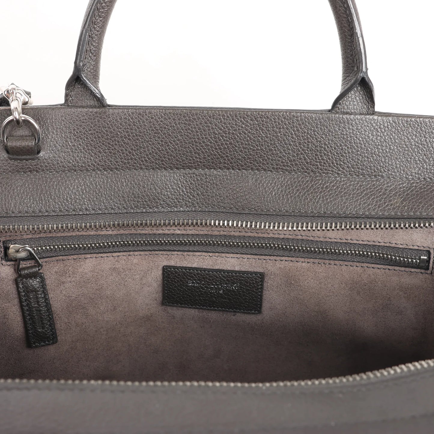 Saint Laurent Cabas Rive Gauche Leather x Suede 2Way Handbag in Dark Gray 436620