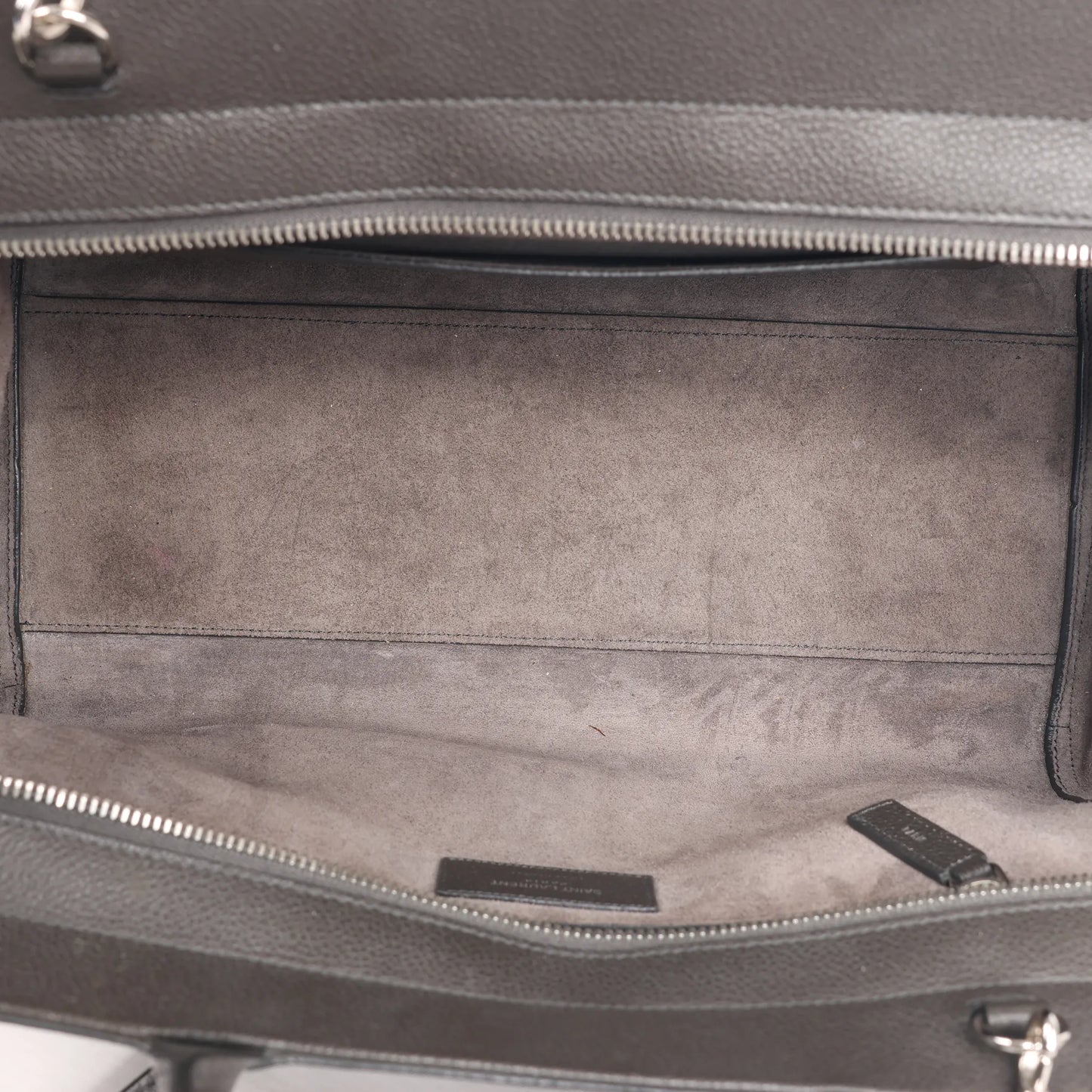 Saint Laurent Cabas Rive Gauche Leather x Suede 2Way Handbag in Dark Gray 436620