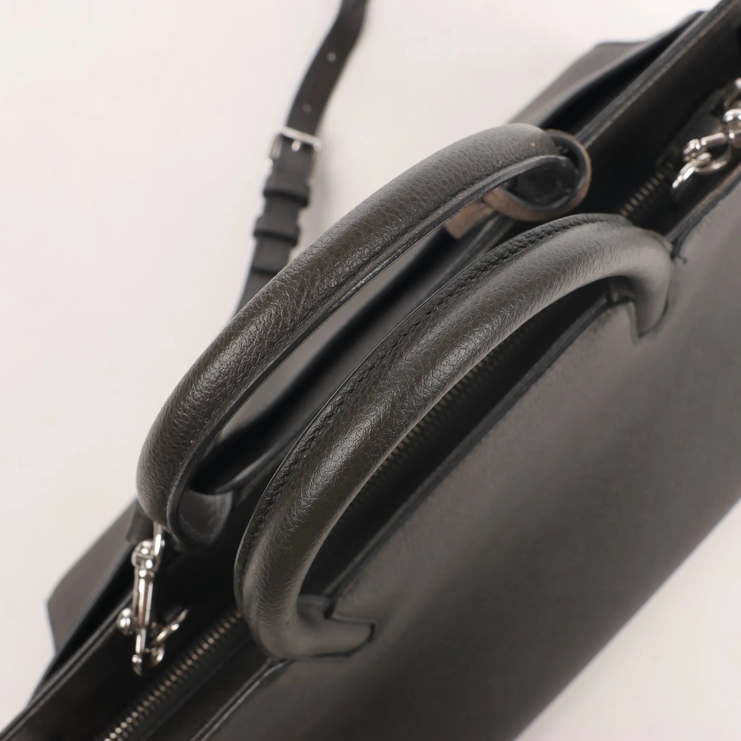 Saint Laurent Cabas Rive Gauche Leather x Suede 2Way Handbag in Dark Gray 436620