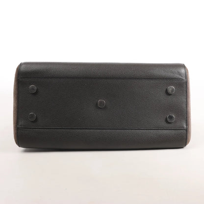 Saint Laurent Cabas Rive Gauche Leather x Suede 2Way Handbag in Dark Gray 436620