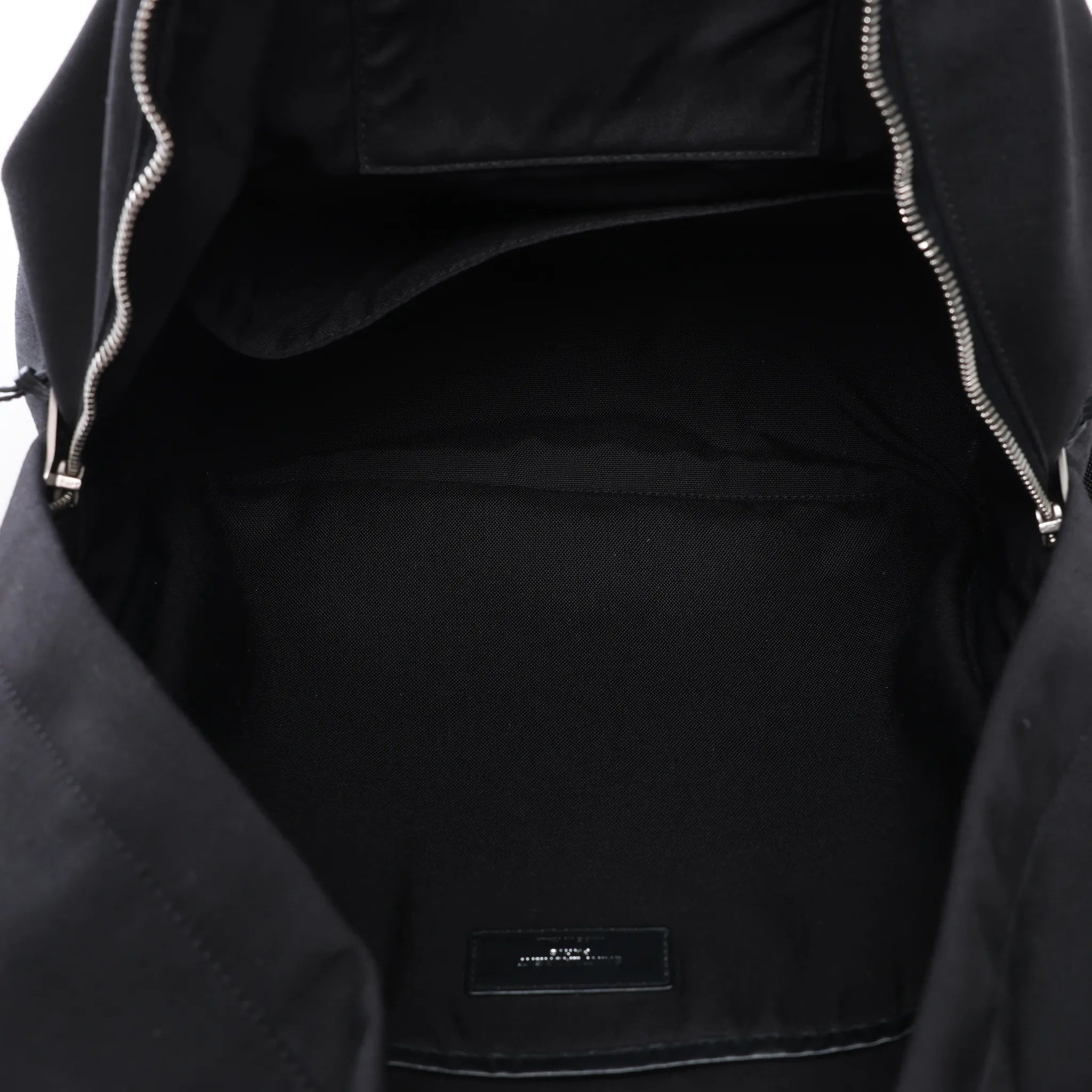 Saint Laurent Paris City Canvas & Leather Backpack in Black × Silver 534968