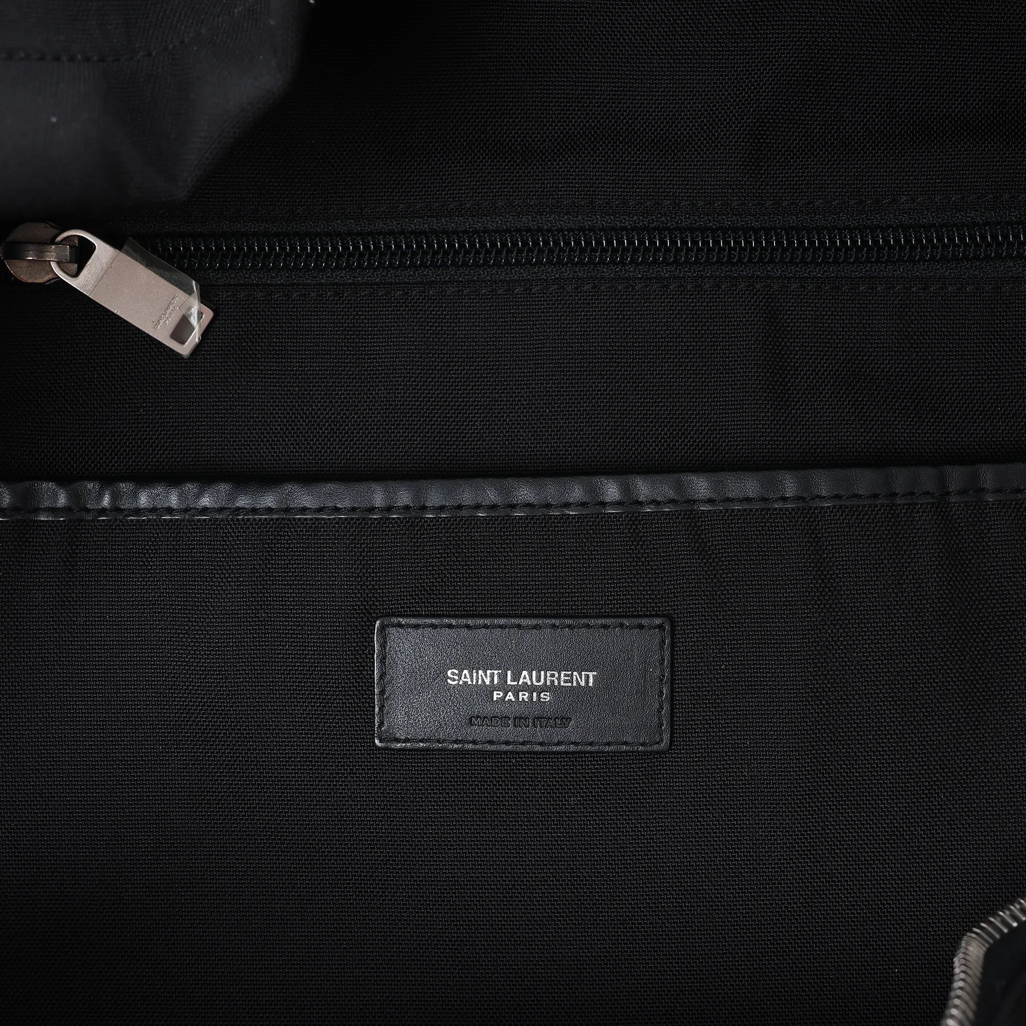 Saint Laurent Paris City Canvas & Leather Backpack in Black × Silver 534968