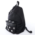 Saint Laurent Paris City Canvas & Leather Backpack in Black × Silver 534968