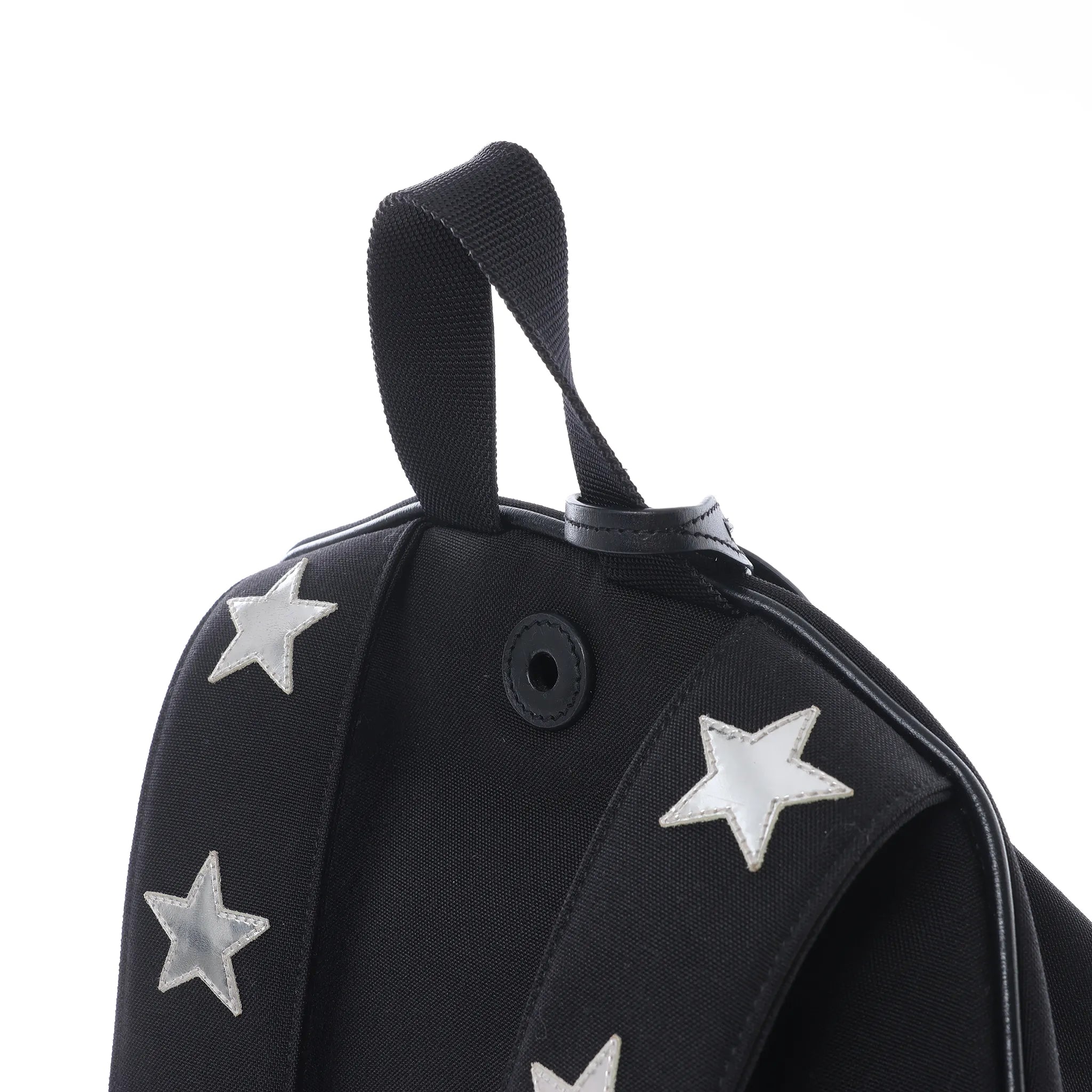 Saint Laurent Paris City Canvas & Leather Backpack in Black × Silver 534968