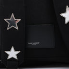 Saint Laurent Paris City Canvas & Leather Backpack in Black × Silver 534968