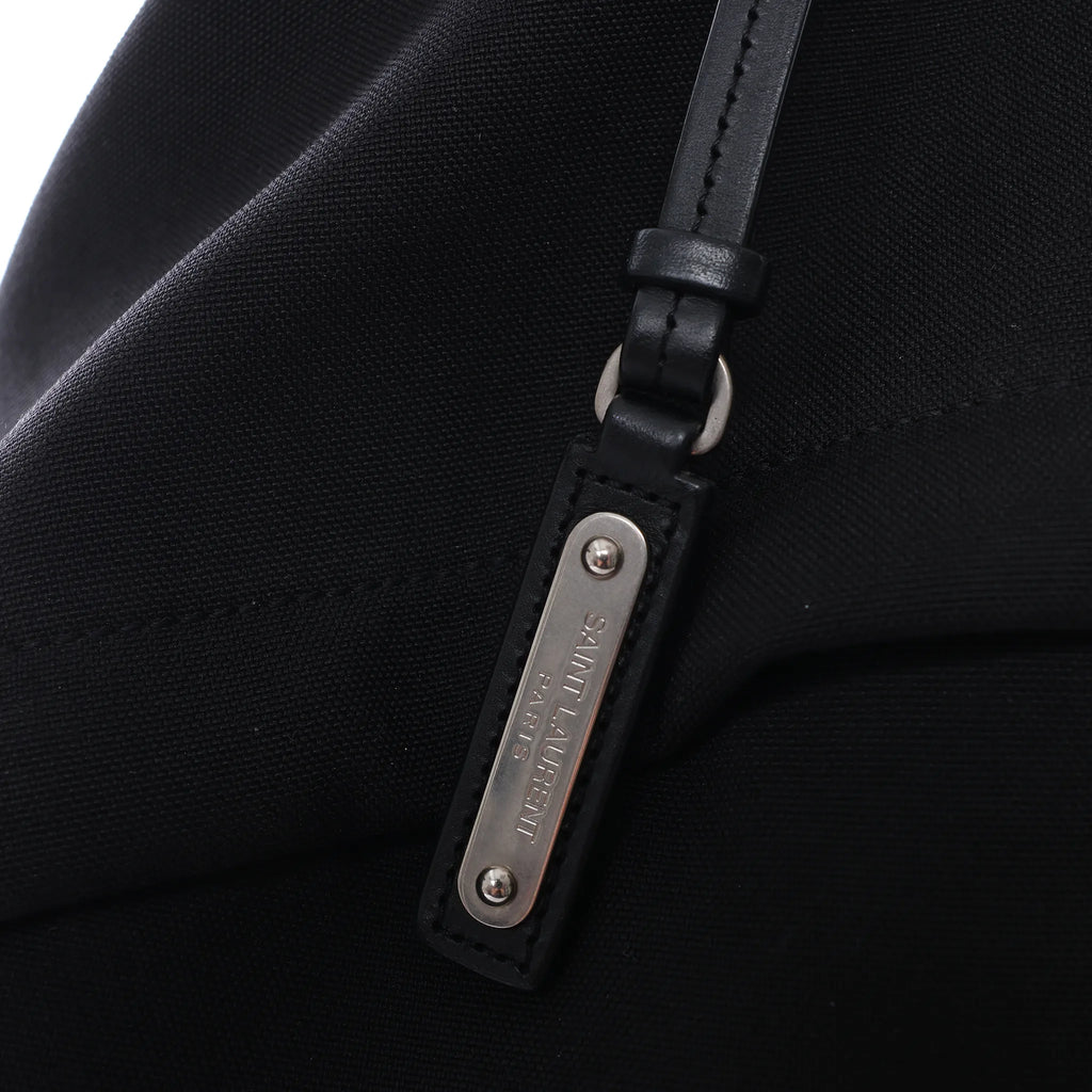 Saint Laurent Paris City Canvas & Leather Backpack in Black × Silver 534968