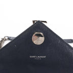 Saint Laurent Paris College Monogramme Leather Chain Handbag in Navy Blue 392738