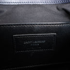 Saint Laurent Paris College Monogramme Leather Chain Handbag in Navy Blue 392738