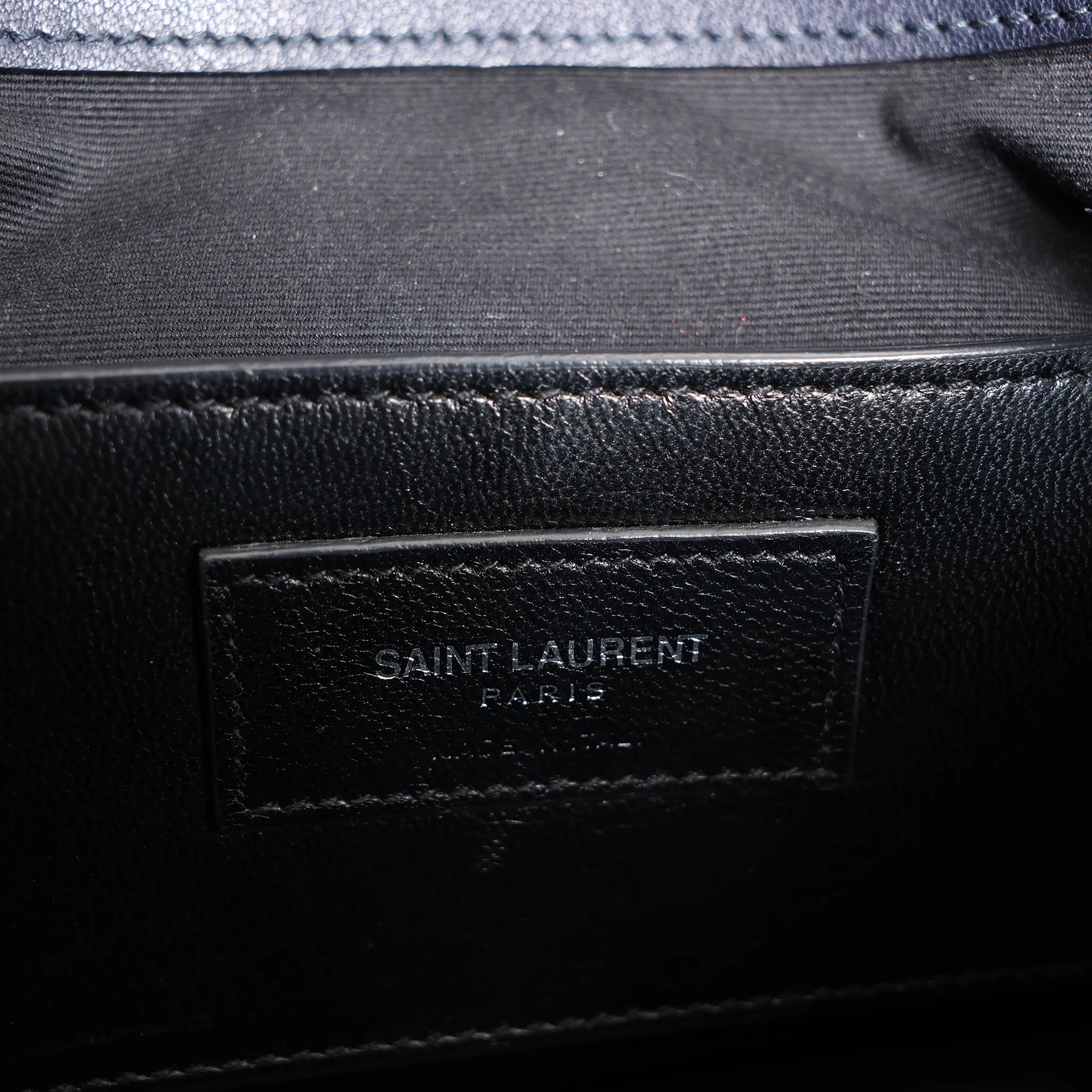Saint Laurent Paris College Monogramme Leather Chain Handbag in Navy Blue 392738