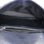 Saint Laurent Paris College Monogramme Leather Chain Handbag in Navy Blue 392738