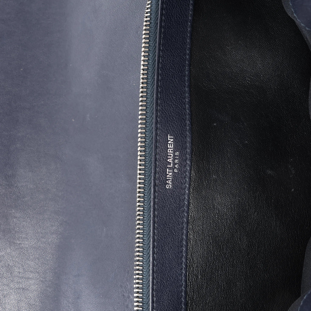 Saint Laurent Paris College Monogramme Leather Chain Handbag in Navy Blue 392738