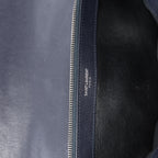 Saint Laurent Paris College Monogramme Leather Chain Handbag in Navy Blue 392738
