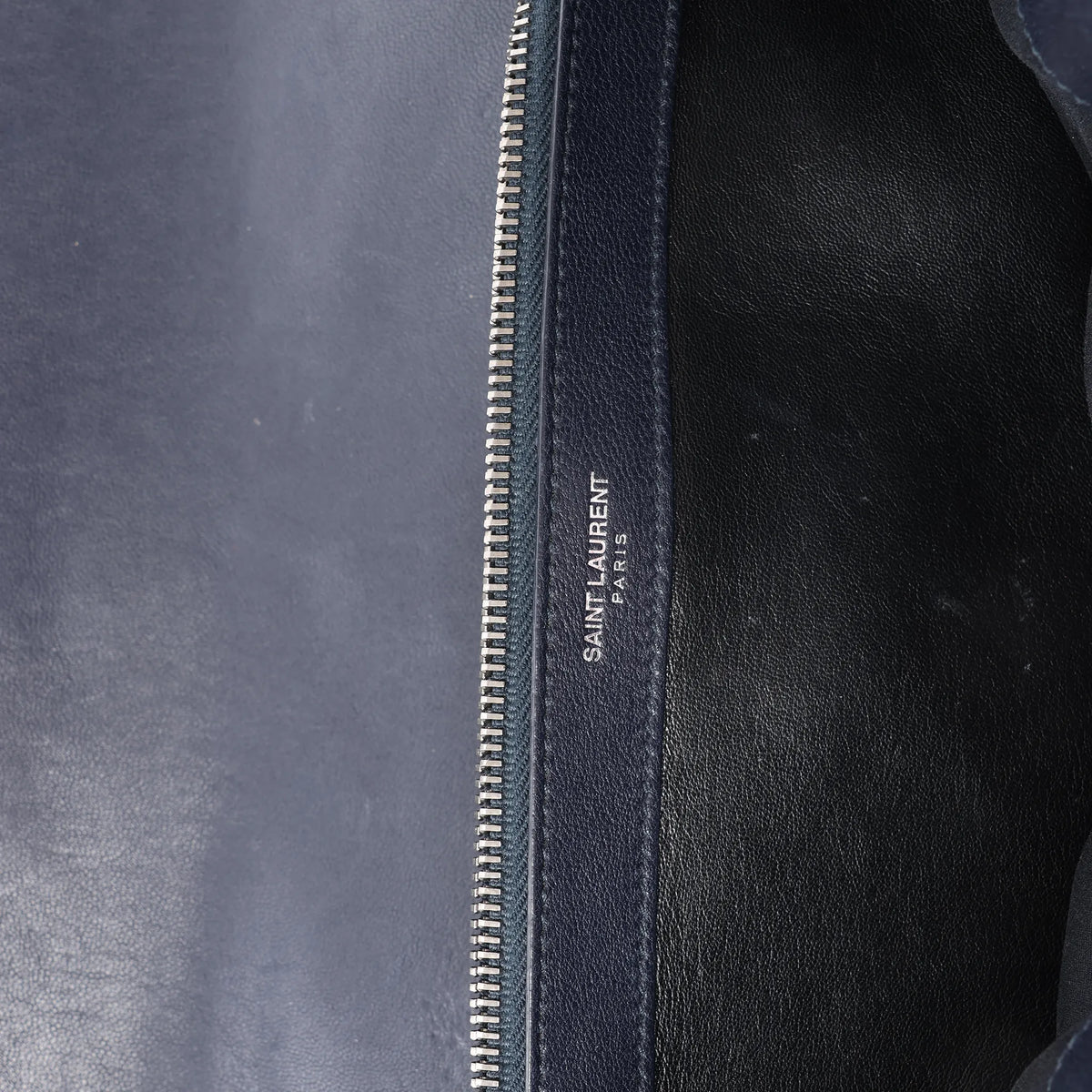 Saint Laurent Paris College Monogramme Leather Chain Handbag in Navy Blue 392738