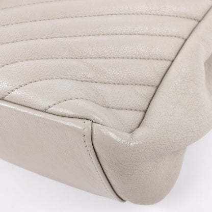 Saint Laurent Paris College Leather Chain Shoulder Bag in Gray 392738