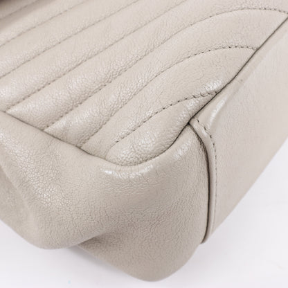 Saint Laurent Paris College Leather Chain Shoulder Bag in Gray 392738