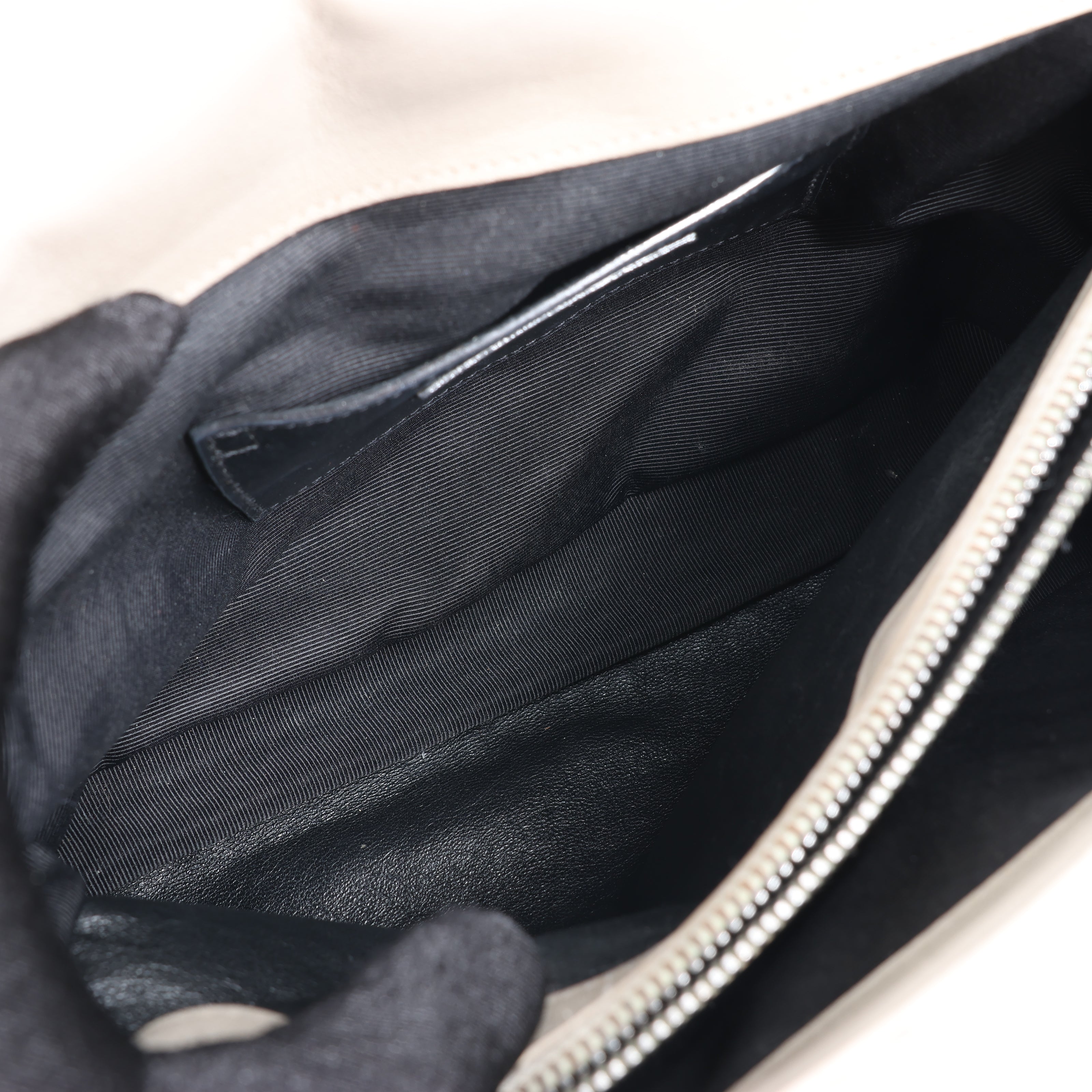 Saint Laurent Paris College Leather Chain Shoulder Bag in Gray 392738