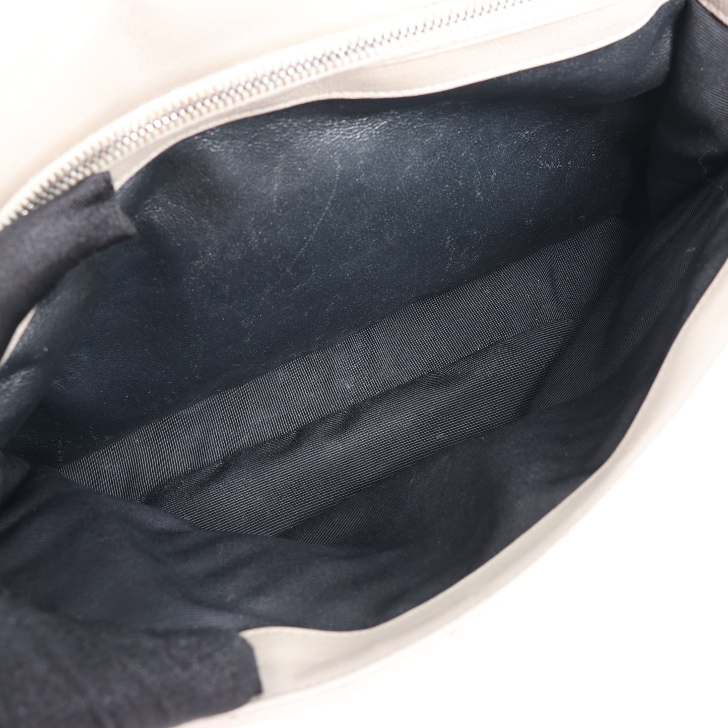 Sac bandoulière chaîne en cuir Saint Laurent Paris College, gris 392738