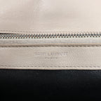 Saint Laurent Paris College Leather Chain Shoulder Bag in Gray 392738