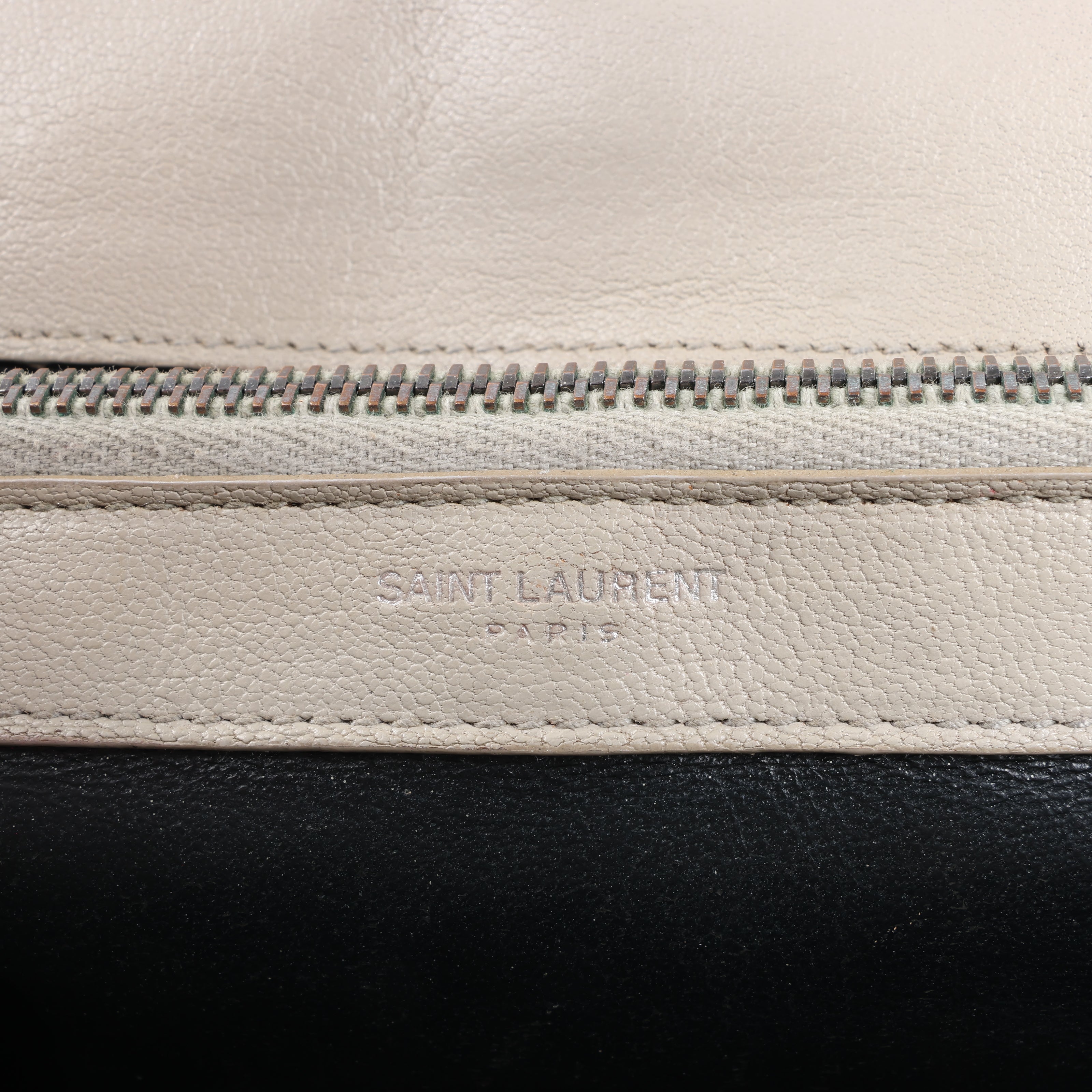 Saint Laurent Paris College Leather Chain Shoulder Bag in Gray 392738