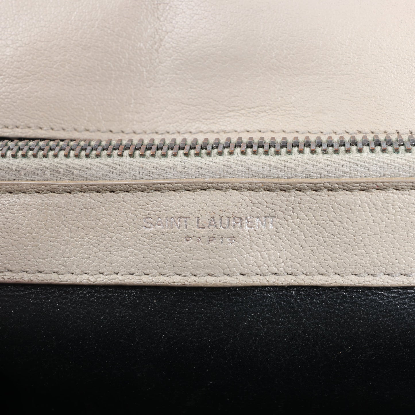 Saint Laurent Paris College Leather Chain Shoulder Bag in Gray 392738