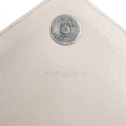 Saint Laurent Paris College Leather Chain Shoulder Bag in Gray 392738