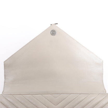 Saint Laurent Paris College Leather Chain Shoulder Bag in Gray 392738