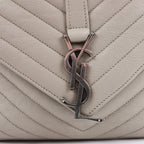 Saint Laurent Paris College Leather Chain Shoulder Bag in Gray 392738