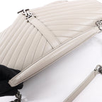 Saint Laurent Paris College Leather Chain Shoulder Bag in Gray 392738