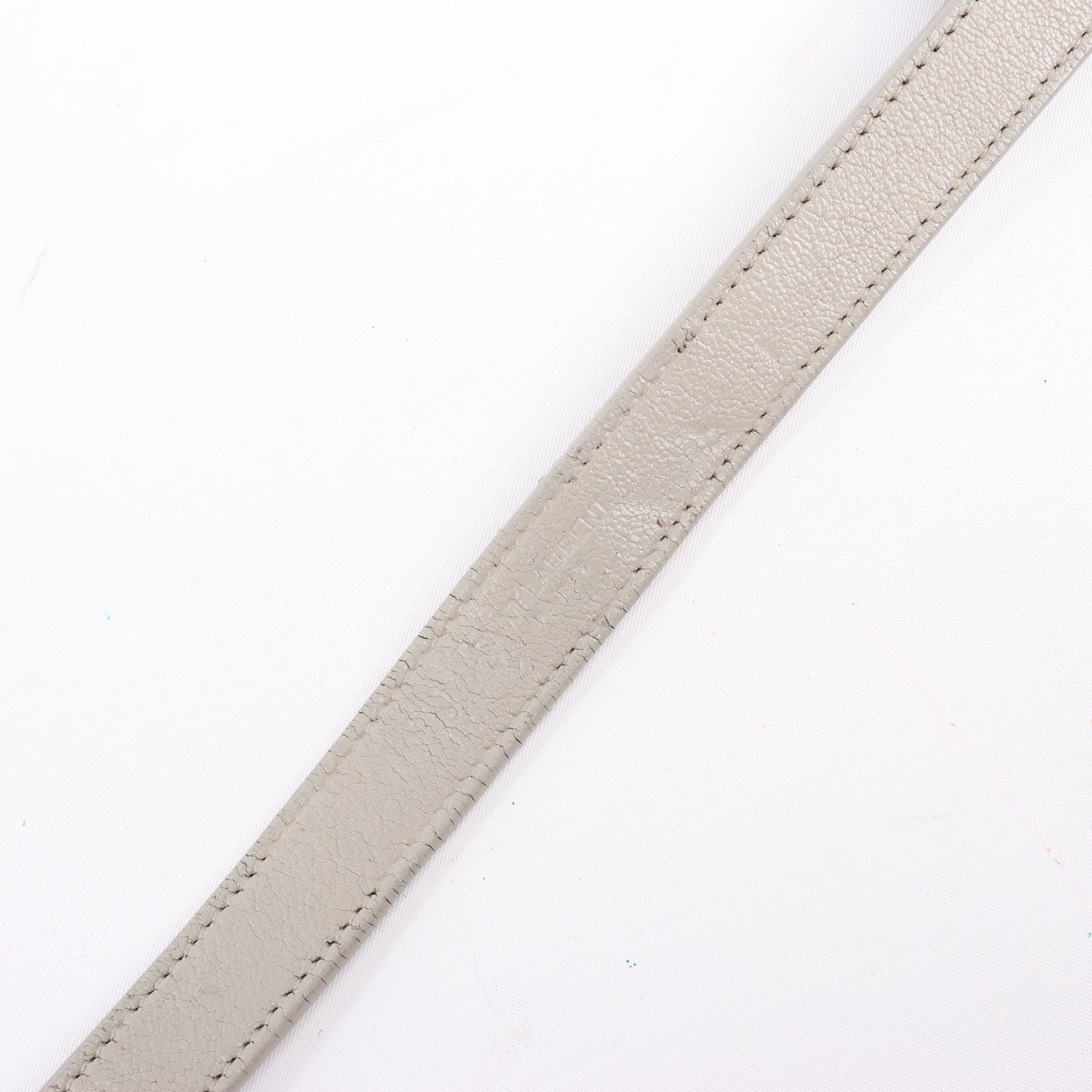 Sac bandoulière chaîne en cuir Saint Laurent Paris College, gris 392738