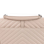 Saint Laurent Paris College Monogramme Leather Chain Crossbody Bag in Beige 428056