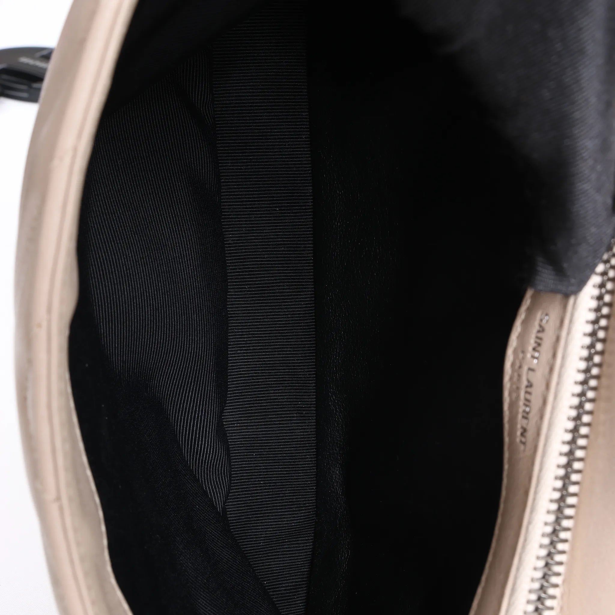Saint Laurent Paris College Monogramme Leather Chain Crossbody Bag in Beige 428056
