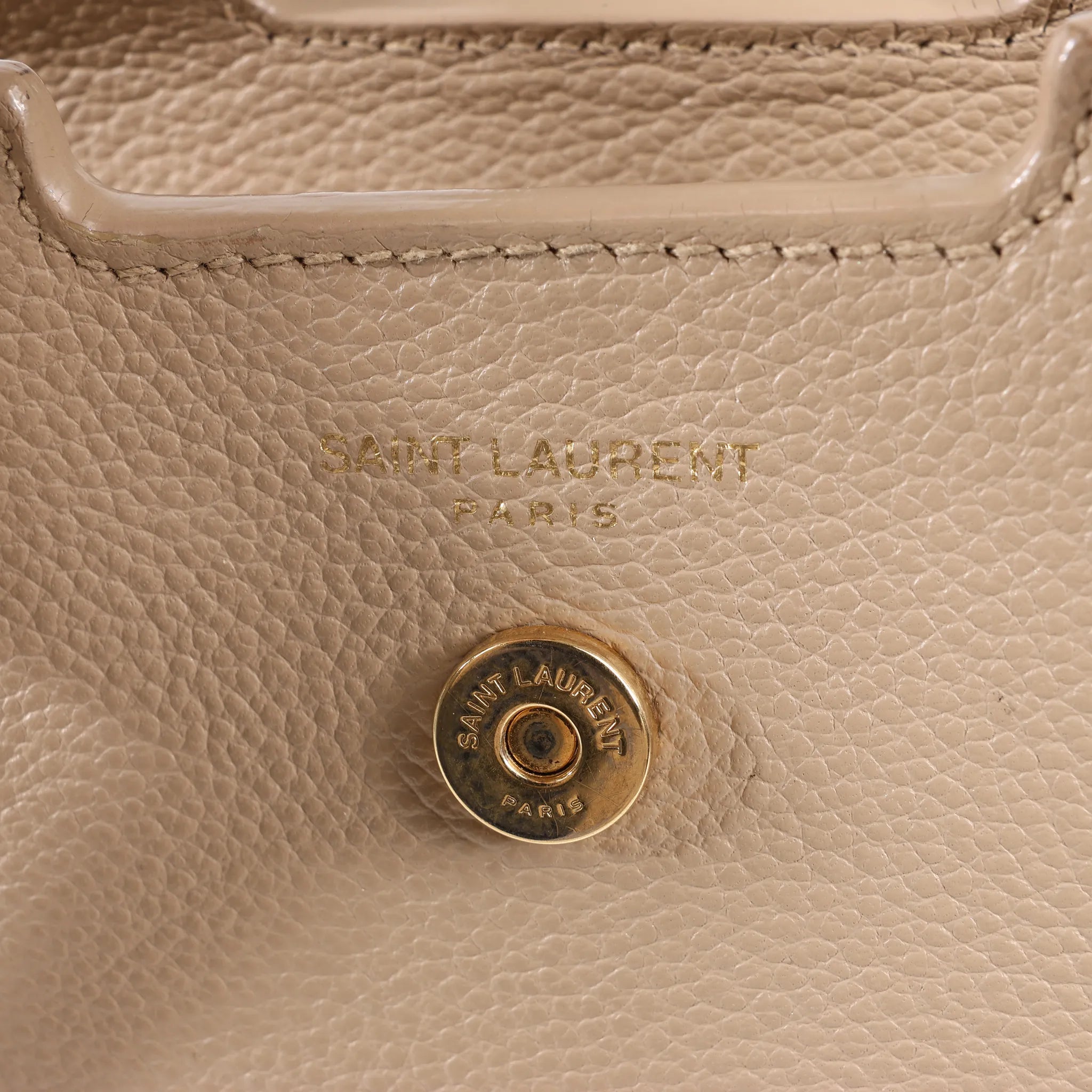 Saint Laurent Paris Downtown Cabas Leather & Suede 2Way Handbag in Beige 635346