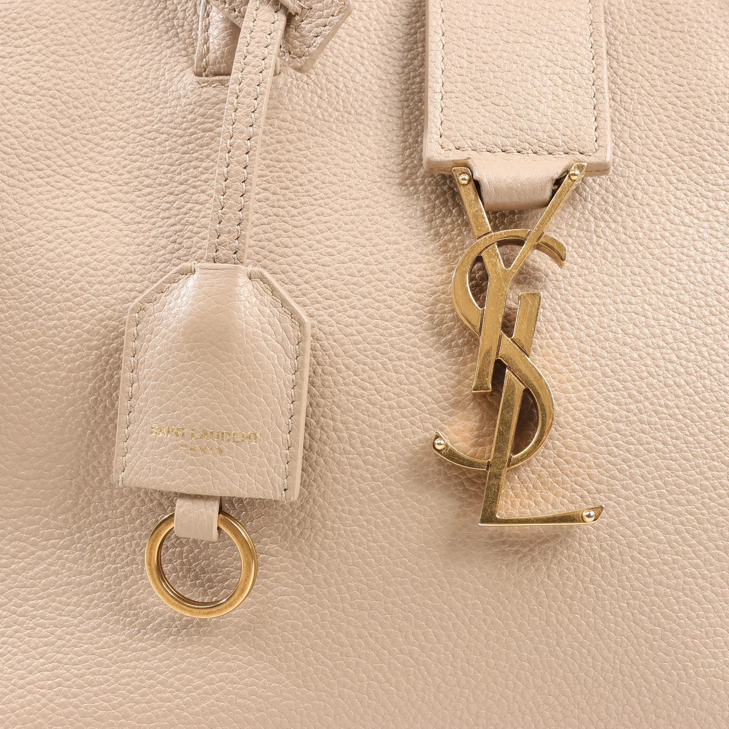 Saint Laurent Paris Downtown Cabas Leather & Suede 2Way Handbag in Beige 635346