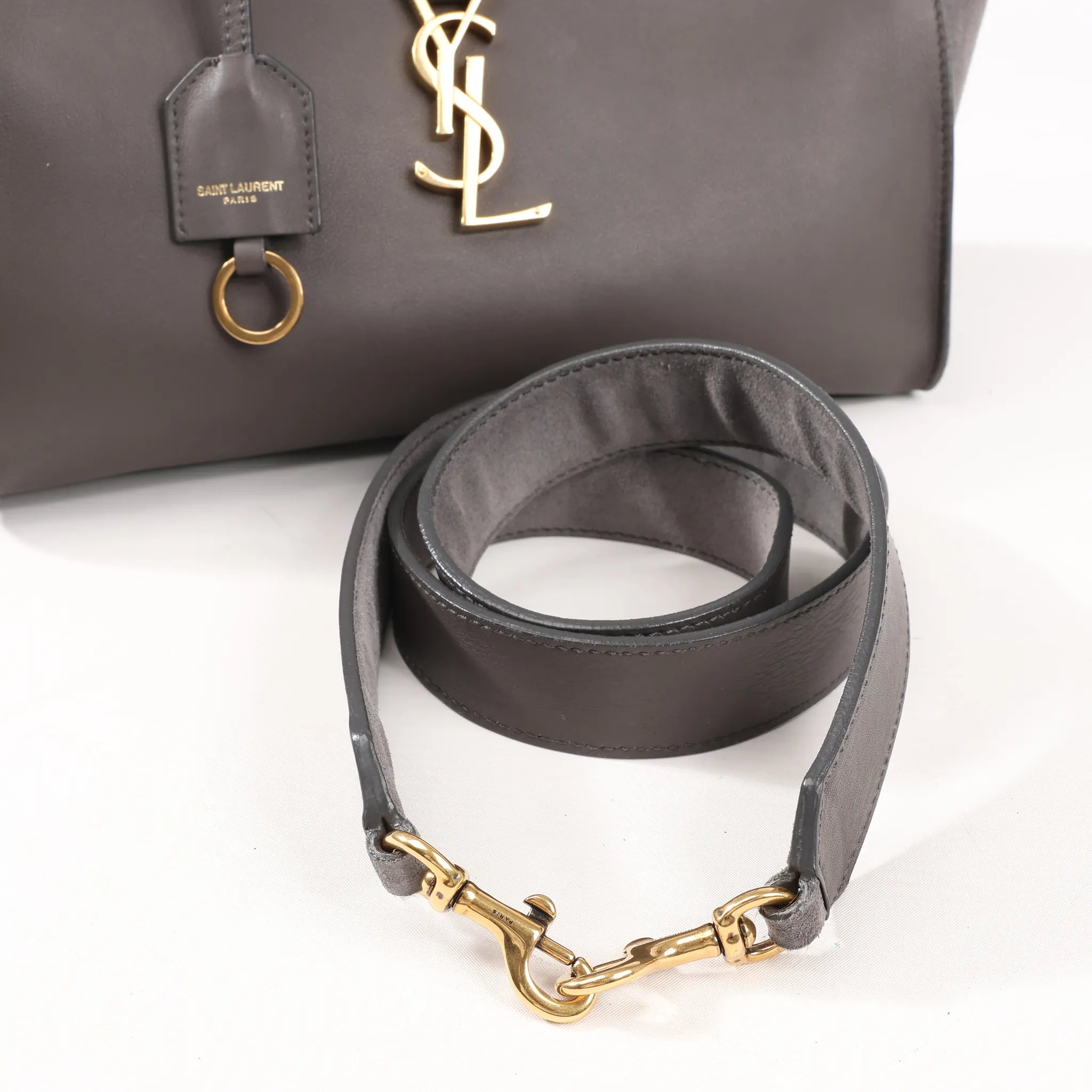 Saint Laurent Paris Downtown Cabas Leather 2Way Handbag in Gray 436834