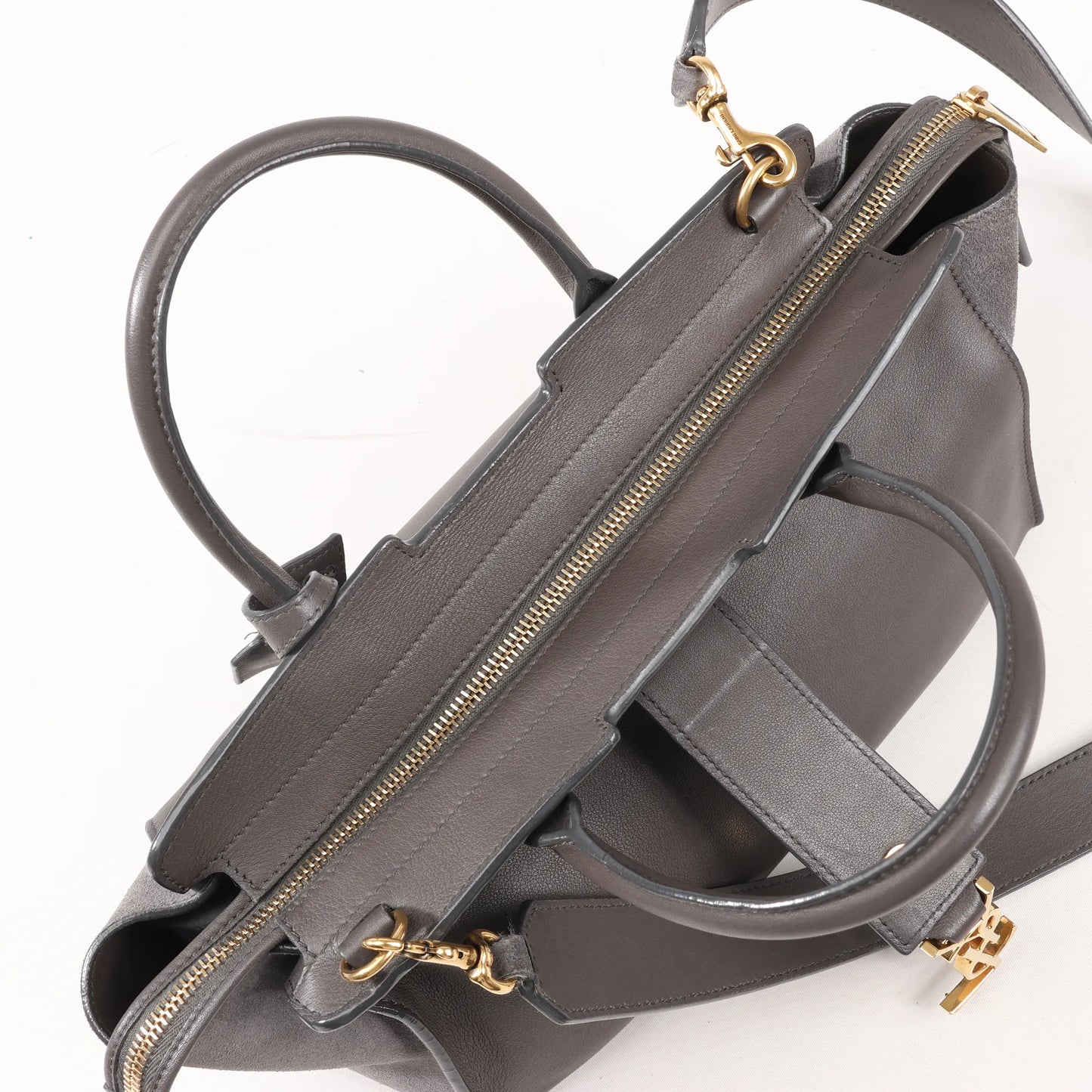 Saint Laurent Paris Downtown Cabas Leather 2Way Handbag in Gray 436834