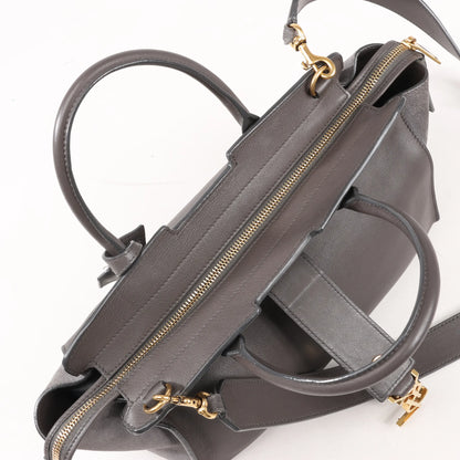 Saint Laurent Paris Downtown Cabas Leather 2Way Handbag in Gray 436834