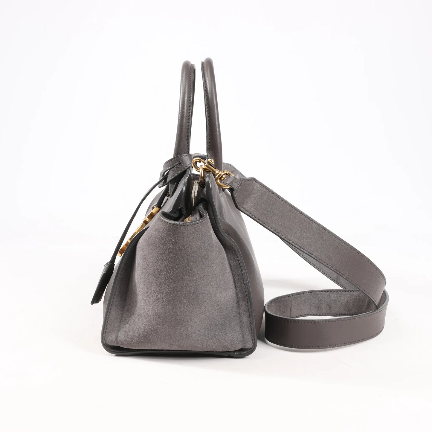 Saint Laurent Paris Downtown Cabas Leather 2Way Handbag in Gray 436834