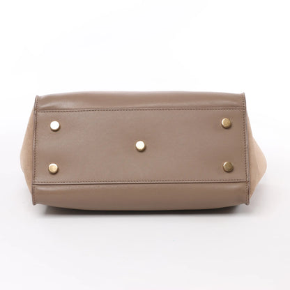 Saint Laurent Paris Downtown Cabas Leather & Suede Handbag in Brown