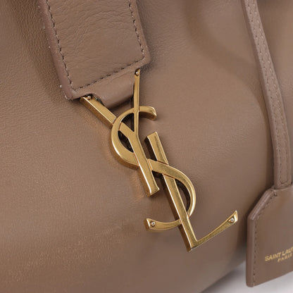 Saint Laurent Paris Downtown Cabas Leather & Suede Handbag in Brown