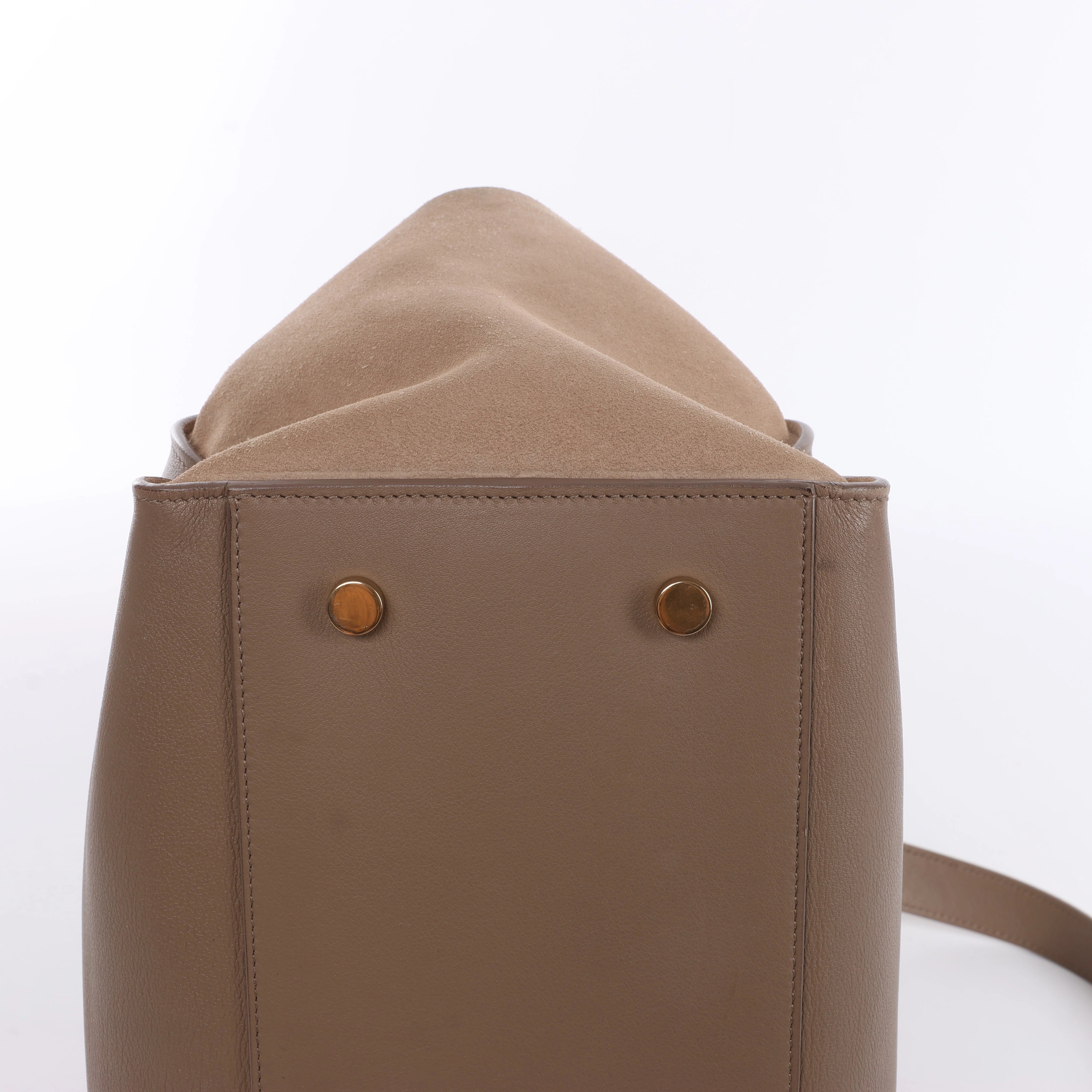 Bolso de mano Saint Laurent Paris Downtown Cabas de piel y ante en beige 635346